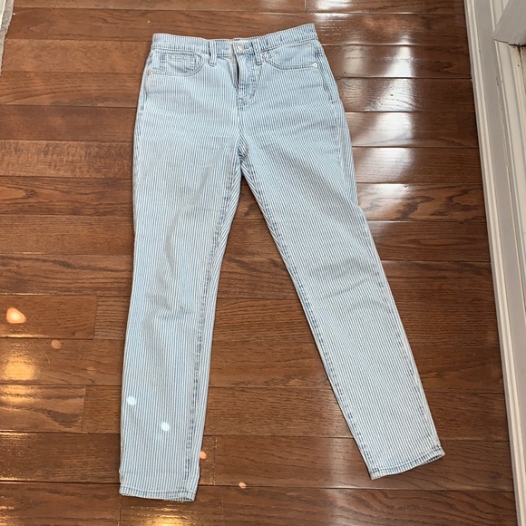 Comfy pinstripe Madewell 10” High Rise Skinny Crop - Picture 1 of 2